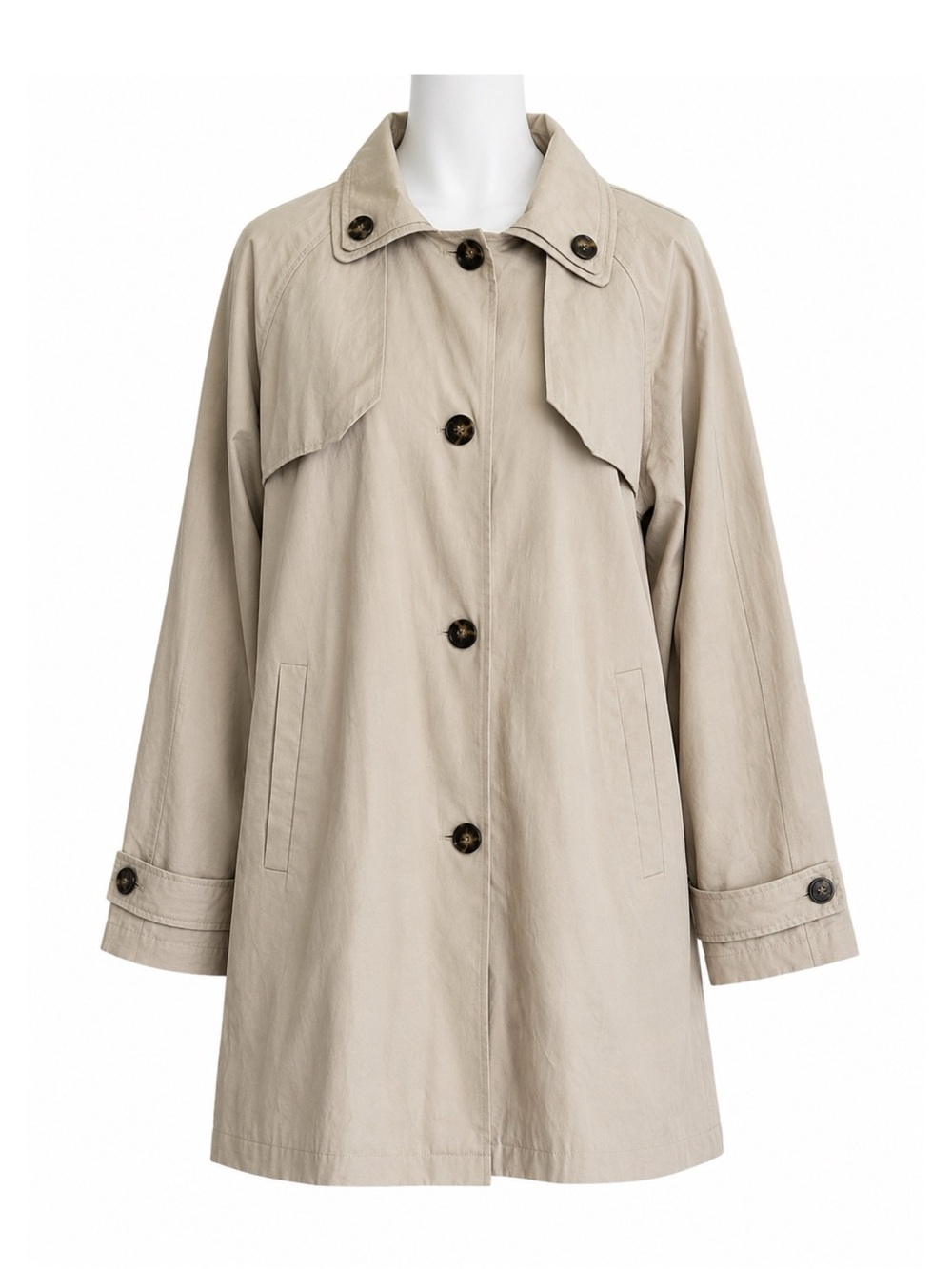 Size M Noize Women’s Swing Trench Coat Beige Lightweight A-Line Jacket